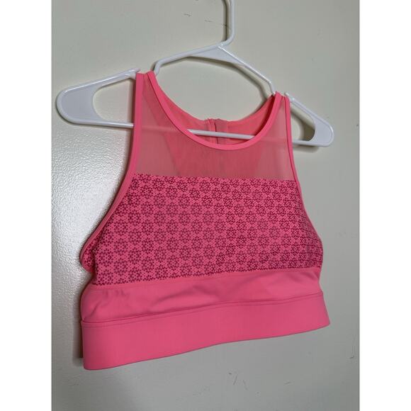 Zyia Active All Star Sports Bra Women’s XL Coral Pink Padding Back Zip Floral - Picture 1 of 7